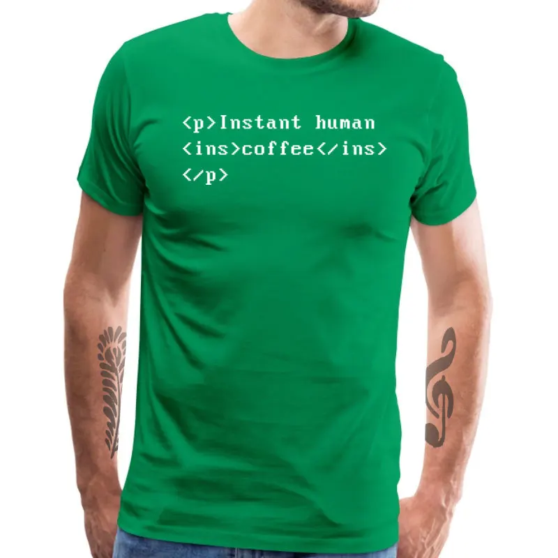  Men T-shirts Coffee_Code_8461 Funny Tops & Tees Cotton Fabric O Neck Short Sleeve Normal Tees VALENTINE DAY Top Quality Coffee_Code_8461 green