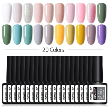 

LEMOOC 8ML Gel Nail Polish Set Glitter Soak Off UV Gel Varnish Lacquers High Quality DIY Nail Art UV LED Polish