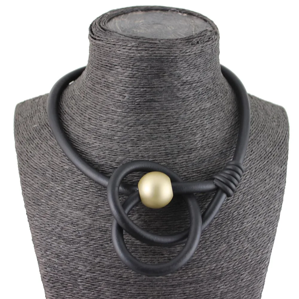 Немецкое красное резиновое ожерелье s женские украшения для шеи модное панк готическое ожерелье простое колье-ошейник для летнего платья - Окраска металла: golden