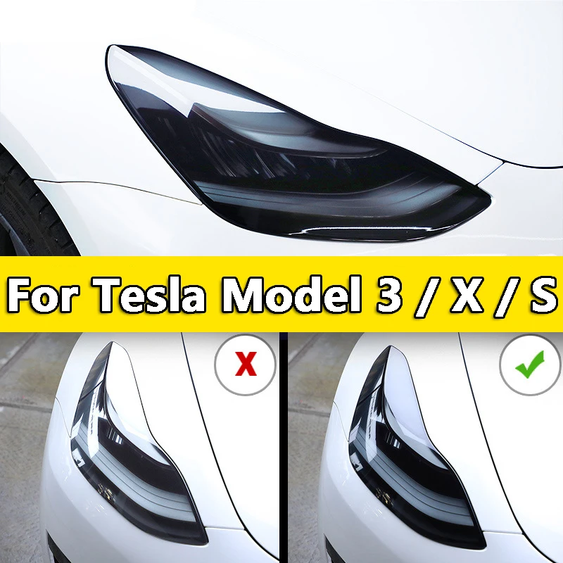 Новейшая наклейка на переднюю фару автомобиля стикер для Tesla Model3 Model S X ТПУ
