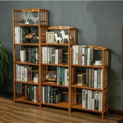 

H1 Solid Wood Bookshelf Elegant Book Display Rack Standing Living Room Shelves Kitchen Storage Book Magazine Organizer CD Holder