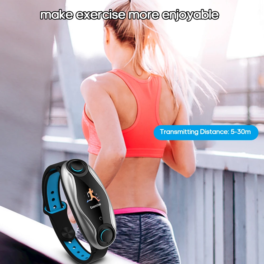 Умные браслеты с наушниками Bluetooth 5,0 спортивные наушники Smartband кровяное давление для Android iOS IP67 водонепроницаемые наручные часы