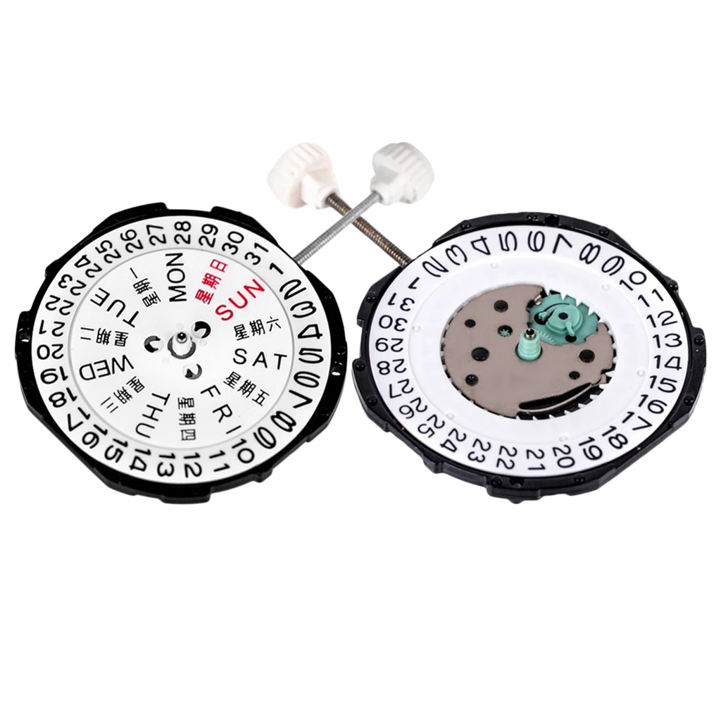 Watch Dial with 3 Hands Clock Movement Double/Single Calendar 2.4x0.4cm