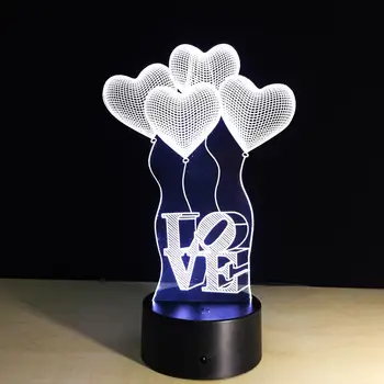 

3D Christmas Xmas Decoration Acrylic 3D LED Light Desk Light Adorable Creative Table Lamp Cute Modern 7 Colors Night Light