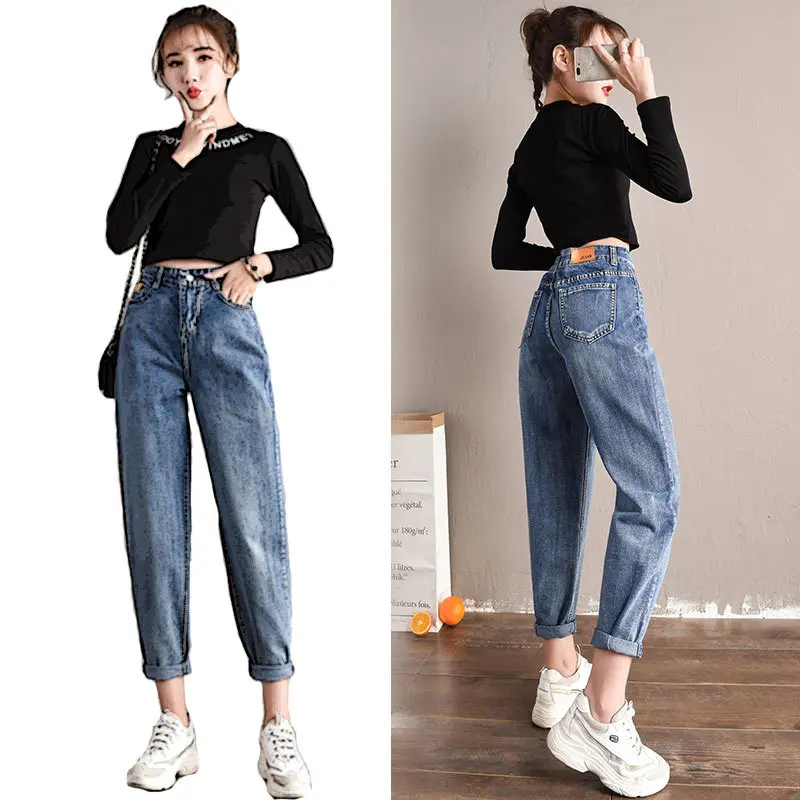 black high waisted loose jeans