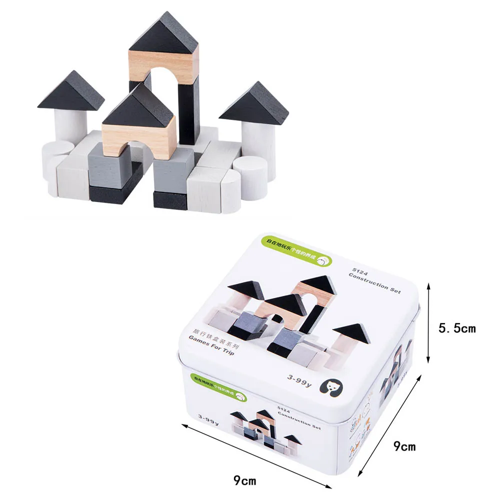 Деревянные дорожные головоломки, игрушки, игры, жестяная коробка, Tangram, головоломка, головоломка, тетрис, игра для раннего развития, детские игрушки