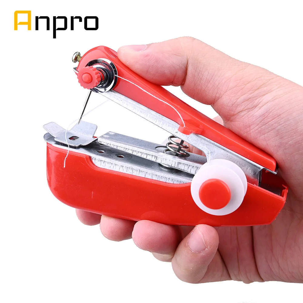 Portable Mini Handheld Sewing Machine Hand-Held Clothes Fabrics Stitch Manual Sewing Machine Travel or Household