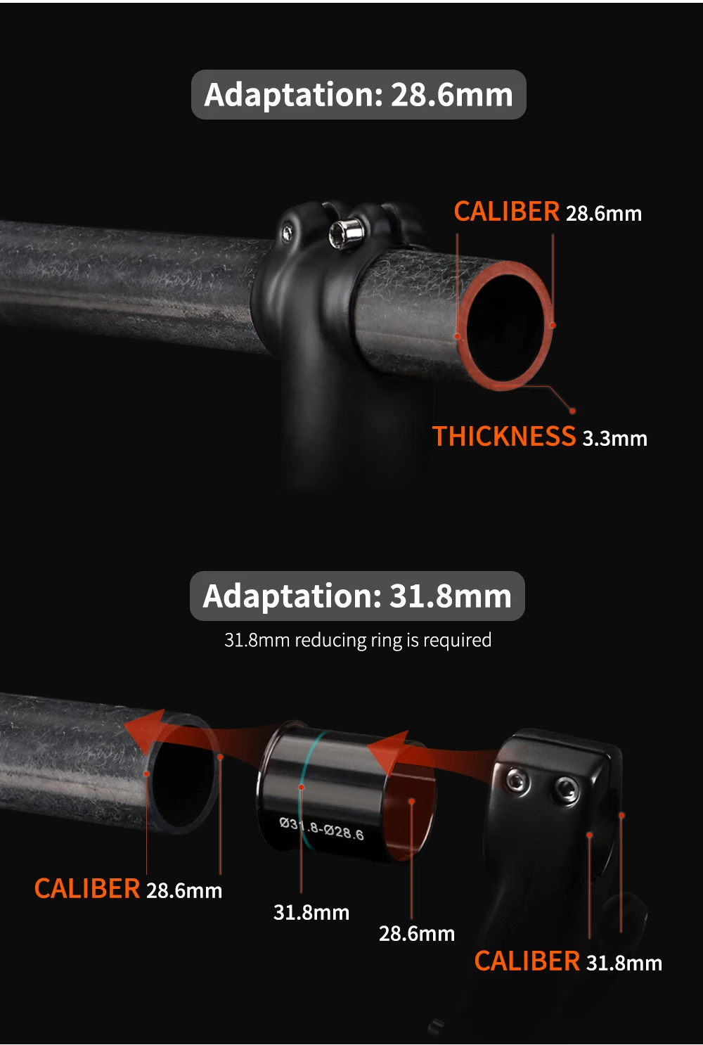 TOSEEK T800 Carbonfaser-Gabel MTB Fahrradgabel Mountainbike-Vordergabel 26er 27,5er 29er Steuerrohr Gerades Rohr 1-1/8" 28,6mm – Detail 10