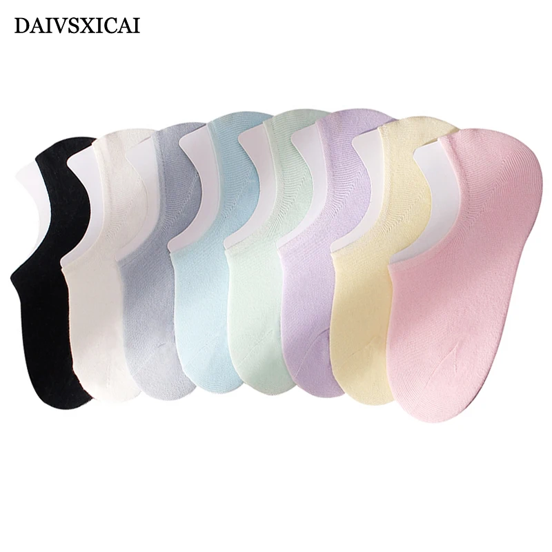 5 пара/лот = 10 штук, хлопковые незаметные носки, женские, с закрытым носком, силиконовые, Нескользящие, летние, тонкие, хлопковые, женские носки-башмачки