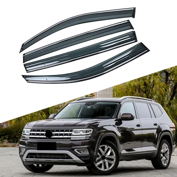 

For VOLKSWAGEN VW Atlas Teramont 2016-2019 Car Window Sun Rain Shade Visors Shield Shelter Protector Cover Trim Frame Sticker
