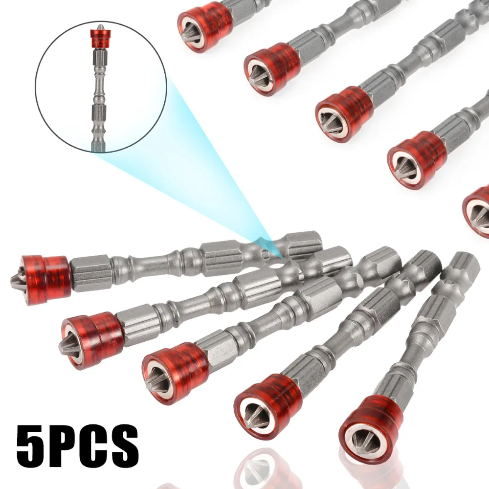 5 шт. Магнитная отвертка с одной головкой PH2 Противоскользящий шестигранный хвостовик Электрический привод с шариковым винтом отвертка