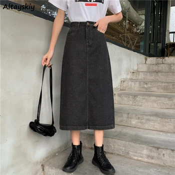 

Skirts Women Spring New Basic Solid Black Minimalist Fashionable Hot Sale High Quality Large Size Female Ulzzang All-match Chic