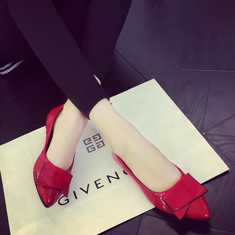

2017 New Style Ozhouzhan Bow Pointed-Toe WOMEN'S Shoes Flat Chunky-Heel Low-Cut WOMEN'S Thin Shoes Work Shoes