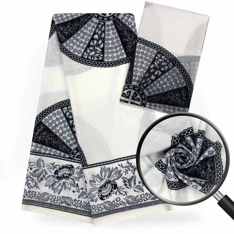 Модальные эластичные атласная шёлковая ткань Африканская мягкая восковая ткань с принтом 2 ярда шифон 4 ярда audel modell ИМИТИРОВАННАЯ ткань Анкара 90867