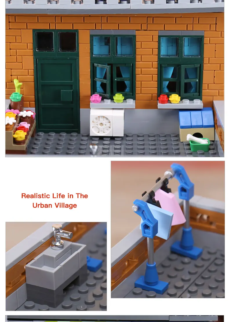DHL XB01013 MOC китайские строительные игрушки городской набор для строительства деревни, модель строительных блоков, кубики, Развивающие детские игрушки, новые подарки
