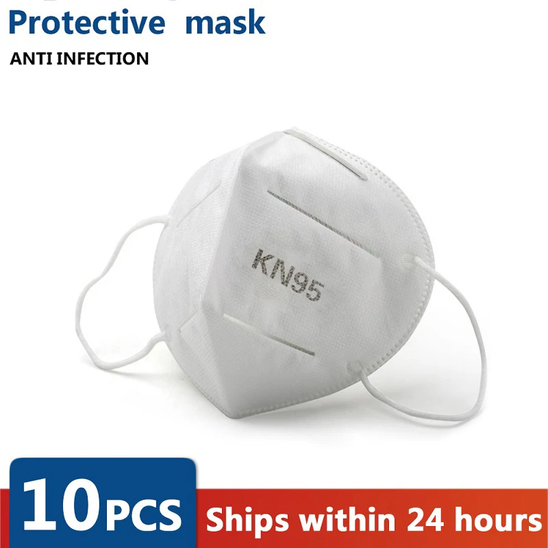 10 pièces KN95 masque Protection masques visage Filtration bouche
couverture Anti poussière Pollution masque