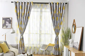 

only curtain, the one with yellow geometric curtains width 1.4 meter height 2.6 meter 6 pieces