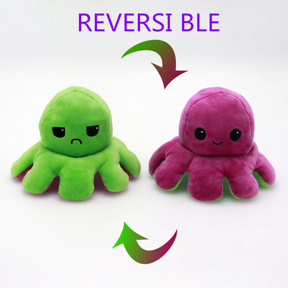 

Reversible Flip Octopus Stuffed Plush Doll Soft Simulation Reversible Plush Toy Color Chapter Plush Doll Filled Plush Child Toy