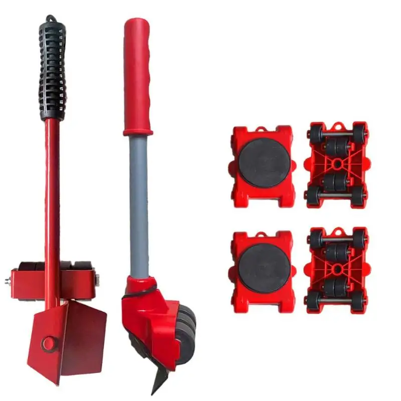 

5pcs Trolley Heavy Furniture Lift Excellent Durable Stainless Steel Process Mover Transport Set Lifter Metal Pry Stick