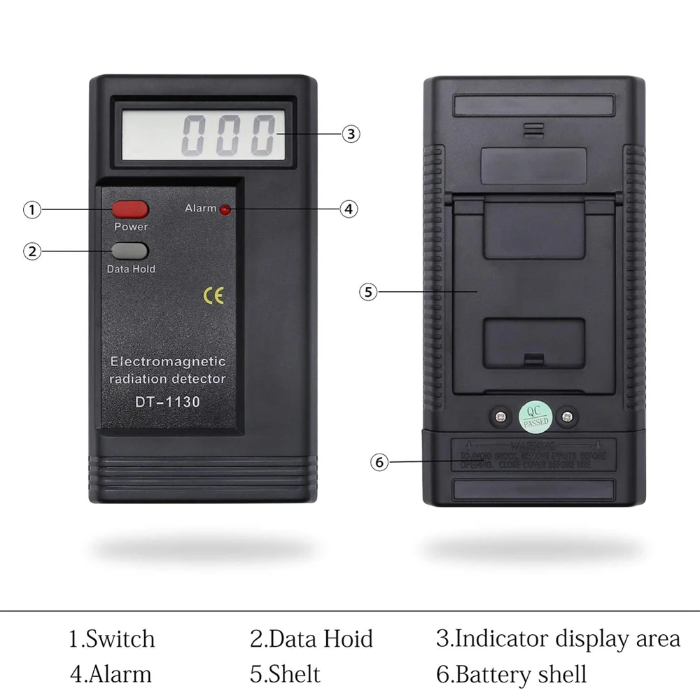 DT-1130 Handheld Portable Digital Electromagnetic Radiation Detector EMF Meter Radiation Dosimeter Monitor Tester