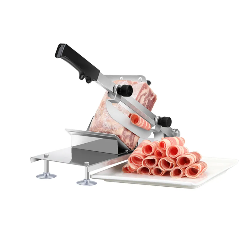 Automatic Feed Meat Lamb Slicer Home Meat Machine Commercial Fat Cattle Mutton Roll Frozen Meat Grinder Planing Machine 35kg h home use electric simple mini floating fish feed pellet machine wheat husk corn flour and cypress puffed feed machine