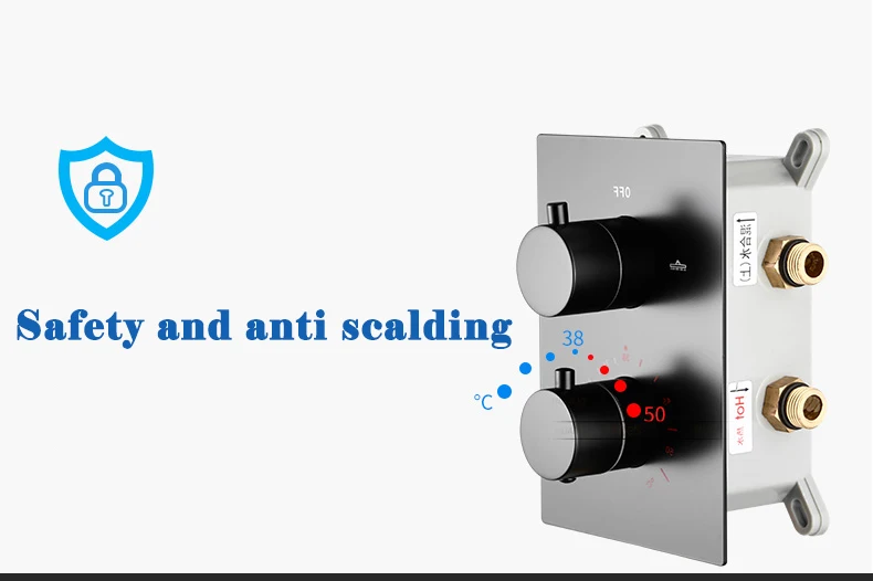 Langyo матовый черный Термостатический смеситель для душа, смесительный клапан, 2 или 3 способа скрытого легкого монтажа в коробке, латунный скрытый клапан, настенное крепление