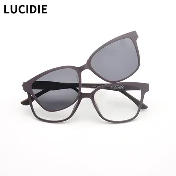 

Lucidie 2020 Summer New Women Sunglasses Dual Purpose Magnetic Clip Eyeglasses Ultem Square Glasses Frame Unisex Fashion Eyewear