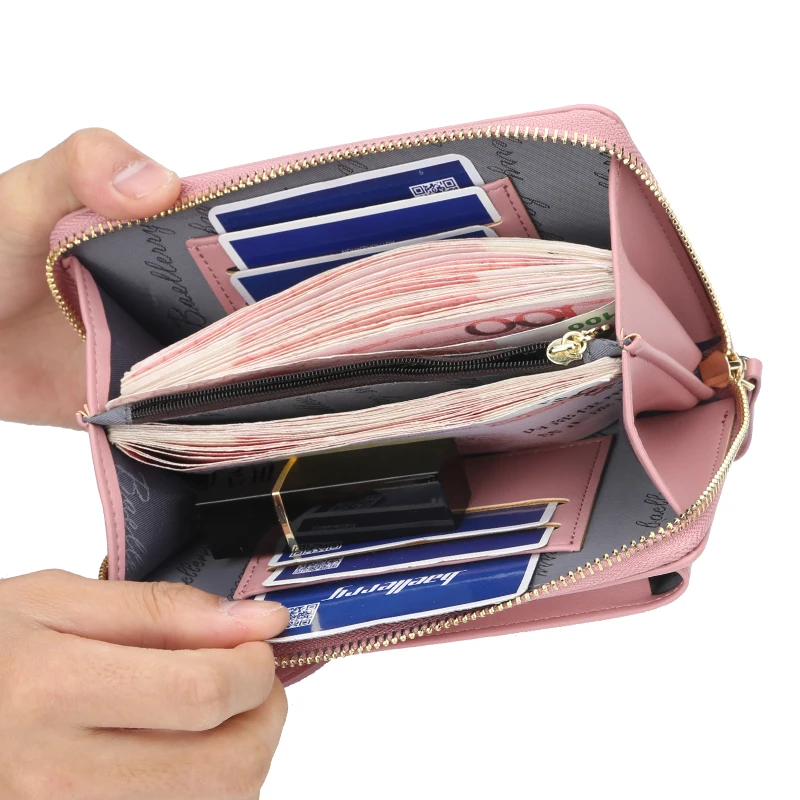 Baellerry женский кошелек бренд ячейка телефон бумажник Большая визитница бумажник, сумочка, кошелёк клатч сумка на ремне