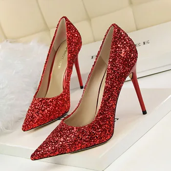 

Women Shoes Pointed Toe Pumps Patent Leather Dress High Heels Boat Shoes Wedding Shoes 9219-1