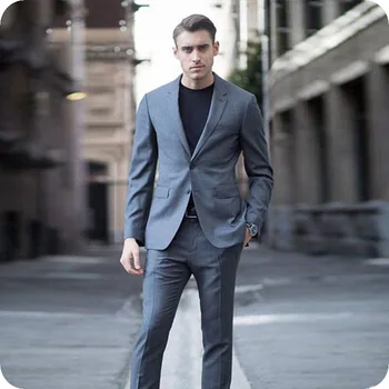 

Gray Men Suit Men Wedding Suits For Men Clothing Custom Made Tuxedo Casual Slim Fit Groom Best Man Blazer Costume Homme Mariage