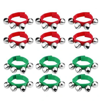 

Band Wrist Bell Bracelet Jingle Music Ankle Bell Rhythm Toy Percussion Party Gifts for Christmas School Children (Red and Green)