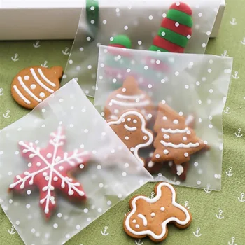 

100Pcs Gift Packing Bag Plastic Biscuits Packaging Self Adhesive Cookie Bag Candy Cookies Package Wedding Party Decoration