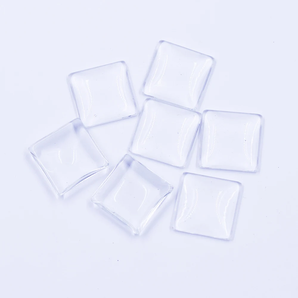 

Glass Dome Seals Cabochon Flat Back Transparent Clear Square For Craft Jewelry DIY Finding 20mm 25mm