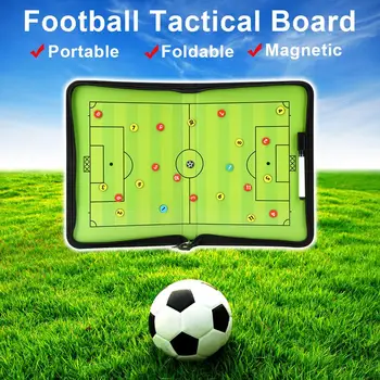 

Portable Trainning Assisitant Equipments Football Soccer Tactical Board 2.5 Fold Leather Useful Teaching Board