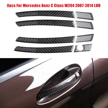 

Car Door Handle Cover Trim Decor Carbon Fiber For Mercedes Benz C Class W204 2007-2014 LHD Chrome Outer Door Handle