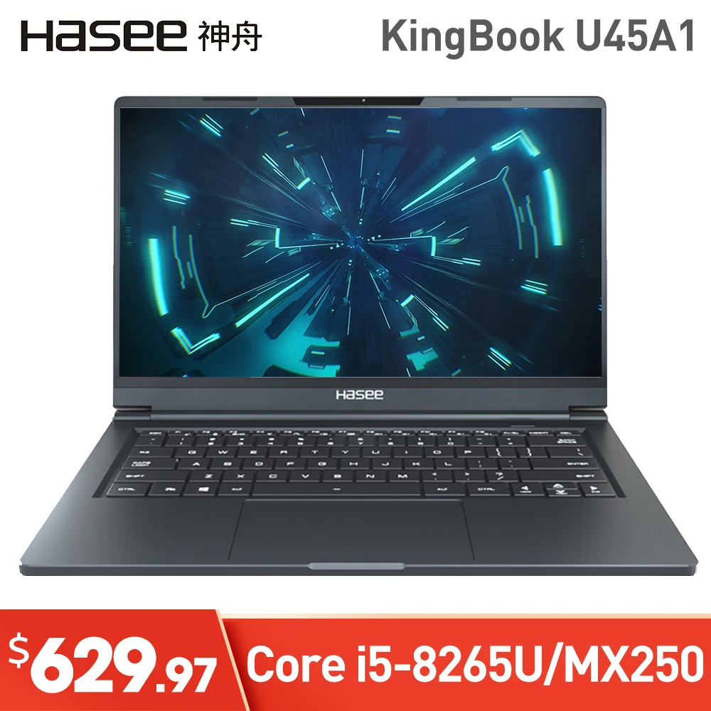 Ноутбук HASEE KingBook U43E1/U45A1/U47T1, 14 дюймов, деловой офисный портативный ноутбук(i5-8265U 8G 512G MX250