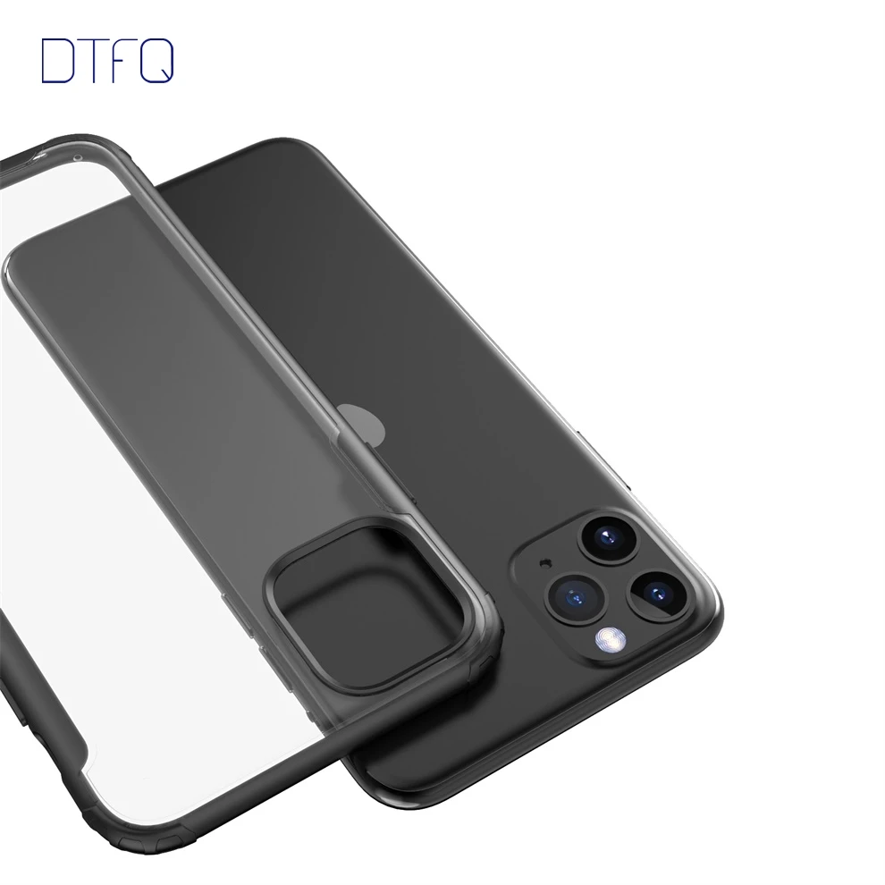 DTFQ Case for iPhone 11 11 Pro Max Hybrid Hard PC Soft TPU Silicone Cover Matte Shockproof Case for iPhone XR Xs Max X 7 8 Plus