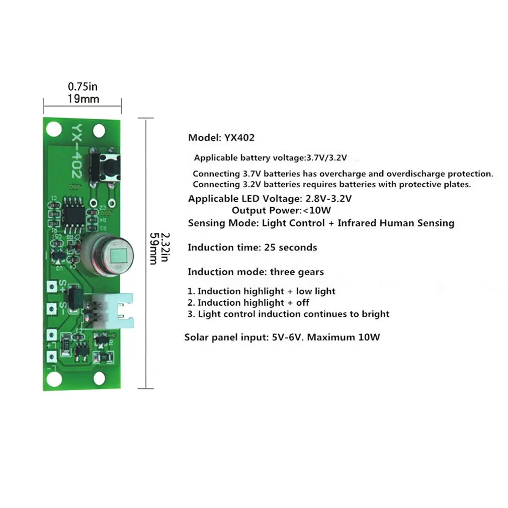 3,7 в инфракрасная панель солнечной лампы, печатная плата, панель солнечной лампы, Датчик управления, Ночной светильник, модуль управления