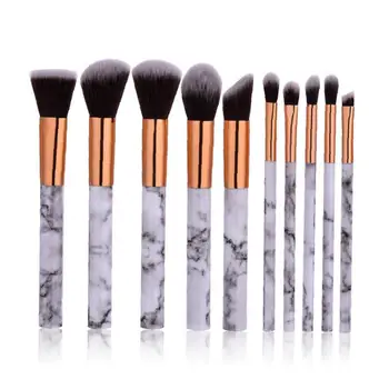 

10 Pcs Multi-function Professional Marbling Makeup Brushes Premium Nylon Bristle Cosmetic Brushes Portable Long Handle