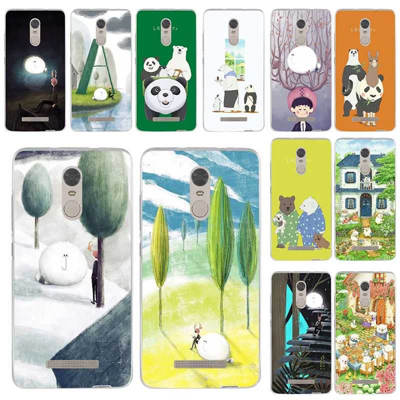 Shirokuma Cafe Illustration Silicone for Xiaomi Mi Redmi Note 3 3S 4 4X 4A 5 5S 5A 6 6A 8 A1 Pro Plus Max Soft TPU Phone Cases | Мобильные