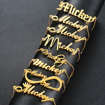 

Personalized Name Necklaces Solid Stainless Steel Choker for Women Fashion Pendant Custom Special Unique Gift AAA Quality