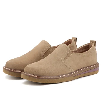 

2019 New Women Moccasins Women's Flats Genuine leather Shoes Woman Lady Loafers Slip On Suede Shoes mocasines mujer