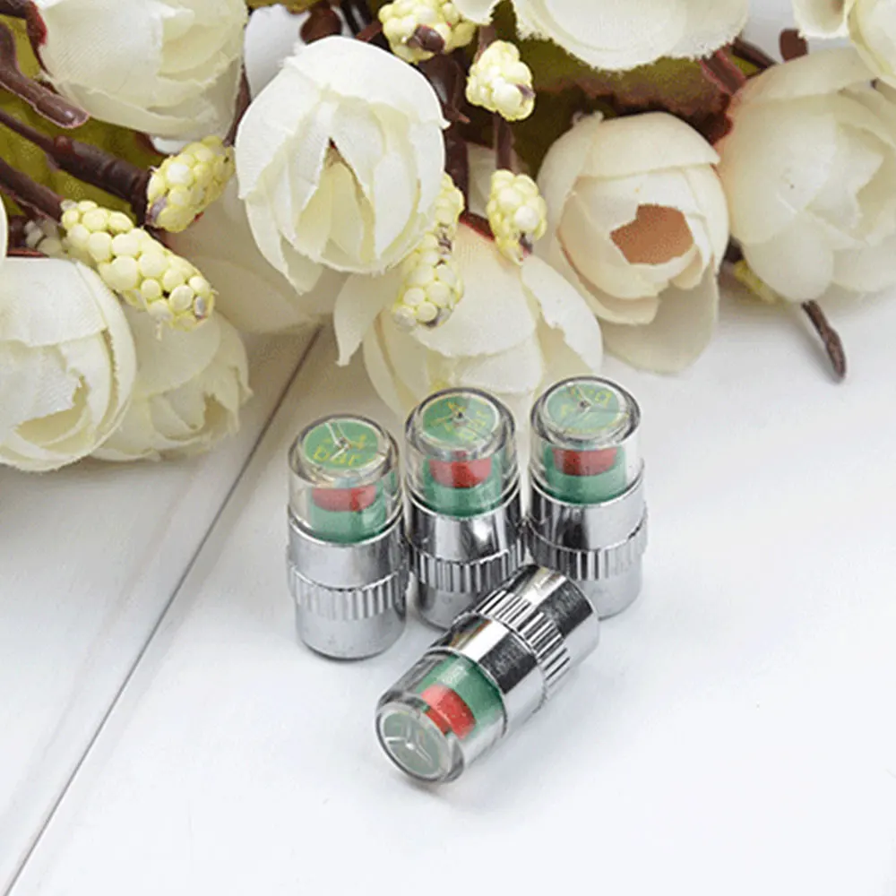 TPMS Car Tire Monitoring Durable Tire Pressure Monitoring Gauge Tyre 4Pcs Valve Caps Precise