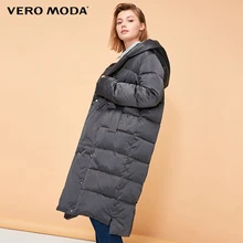 Vero Moda Women's Glossy Button Hooded Long Down Jacket | 318412508