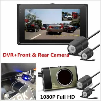 

HD 1080P/720P Front/Rear View Camera Motorcycle DVR Dash Cam Camera GPS G-Sensor Night Vision 3 LCD Dual Waterproof Camera