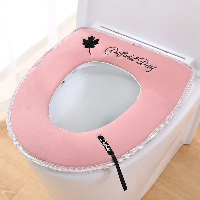 1 조각 화장실 링 패드 신선한 인쇄 범용 빨 수있는 변기 쿠션 통기성 자수 방진 Closestool 좌석 매트