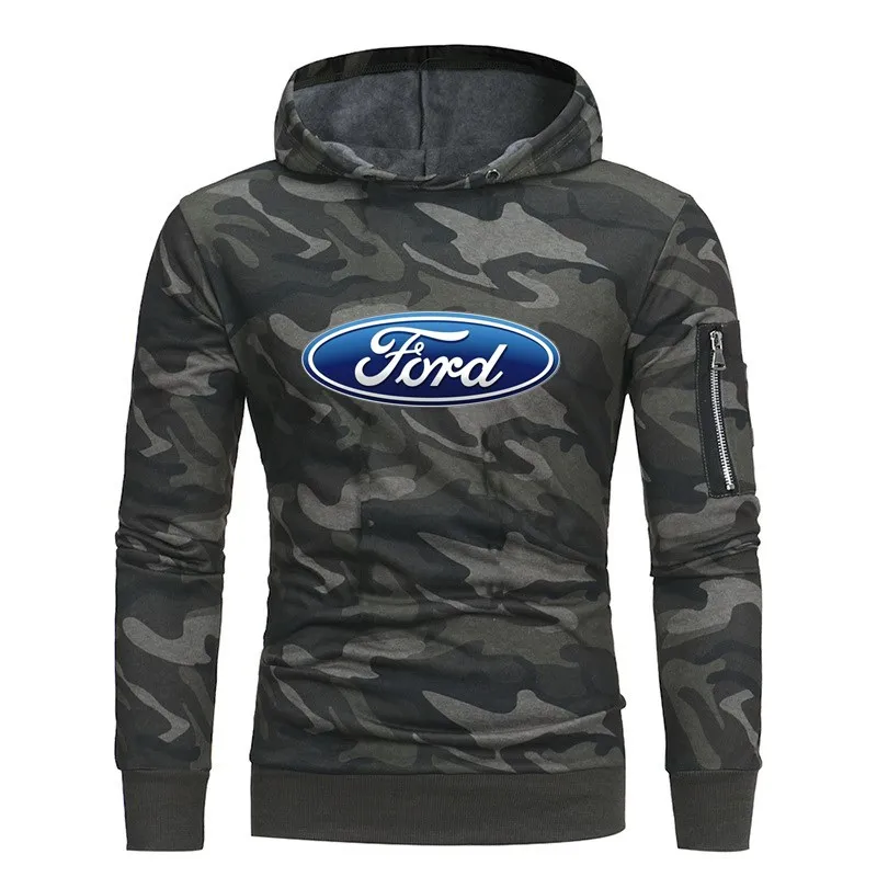 Новинка 2018 Весенняя Мужская камуфляжная Толстовка с принтом Ford Модный пуловер