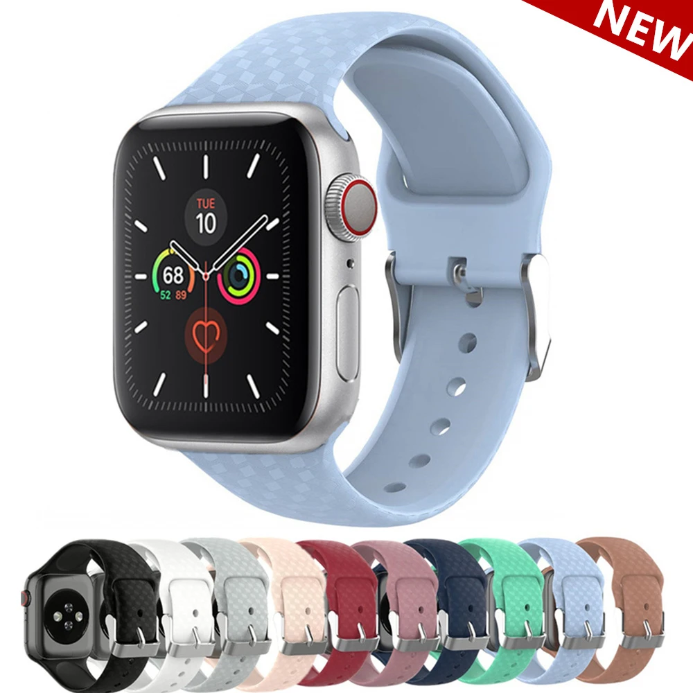 3D Texture Strap for Apple watch band 4 44mm 40mm iwatch band 38mm 42mm Sport Silicone watchband bracelet Apple watch 5 4 3 2 44