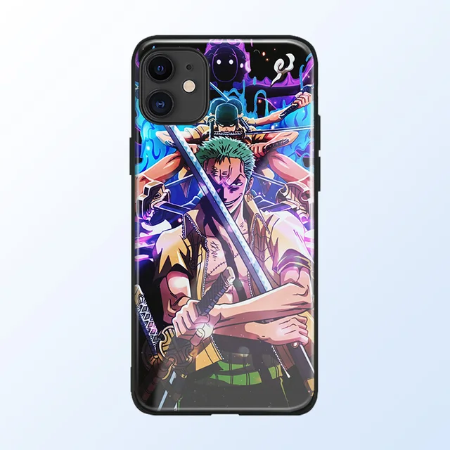 Roronoa Zoro ONE PIECE anime phone case glass shell for iPhone and