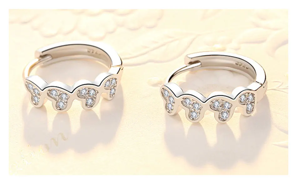 ZDADAN 925 Sterling Silber Herz-Creolen für Damen, modischer Hochzeitsschmuck, Partygeschenke – Detail 5